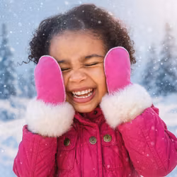 Vantar i lammskinn för barn - Rosa 6mån-6år