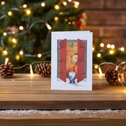 Julkort dubbla med kuvert - Jul i stallet 10-pack