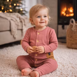 Jumpsuite underställ i merinoull baby Rosa -62-92cl