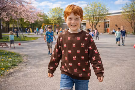 Mysig Sweatshirt tröja för Barn - Rävar 6-24mån eko bomull