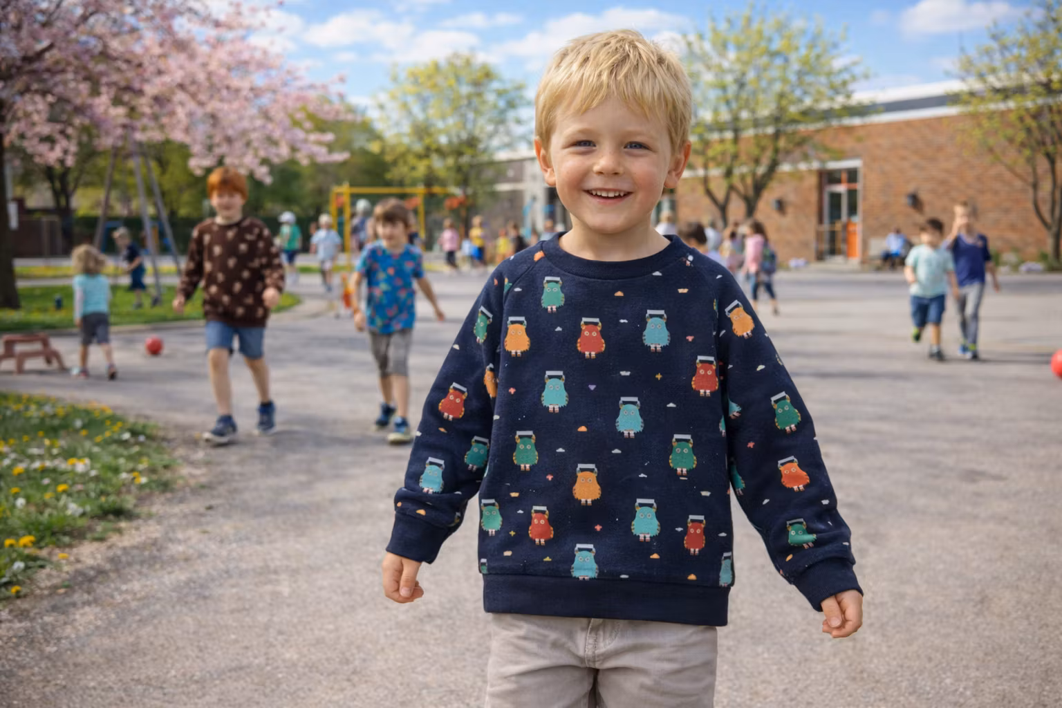 Sweatshirt tröja för baby/barn - Mönstrad med Monster