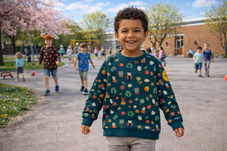 Sweatshirt tröja för baby/barn Woodland -9mån - 3år ekologisk bomull