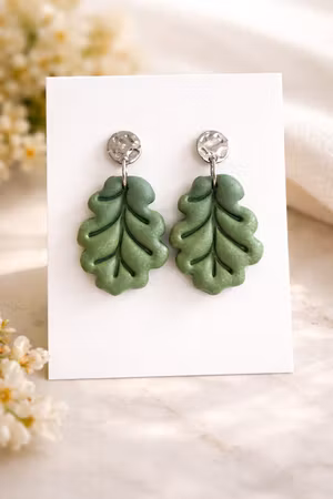 Örhängen - Handgjorda i polymerlera Eklöv