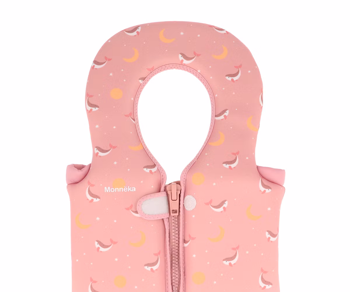 Simväst för barn - Rosa med valar 1-6år