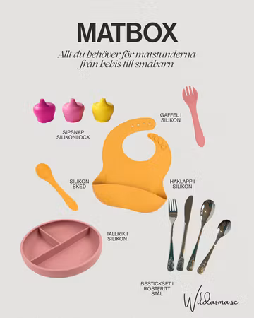 Matbox – Allt för barnets första matstunder - Rosa/gul