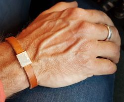 Läderarmband 'Rektangel'