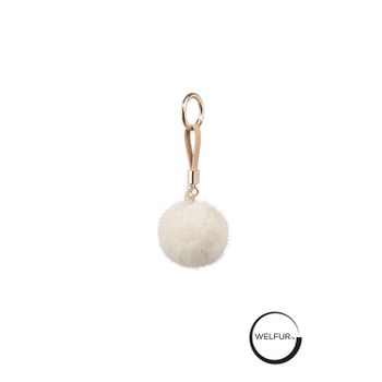 Natures Collection Mink Pom Pom Keyring