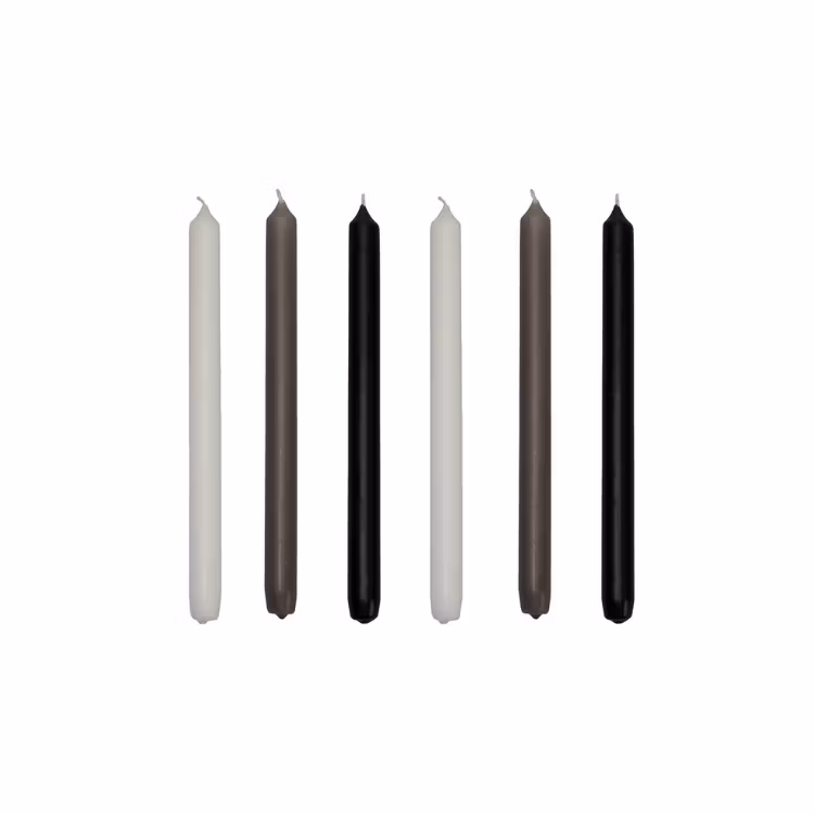 Black, white and grey candles