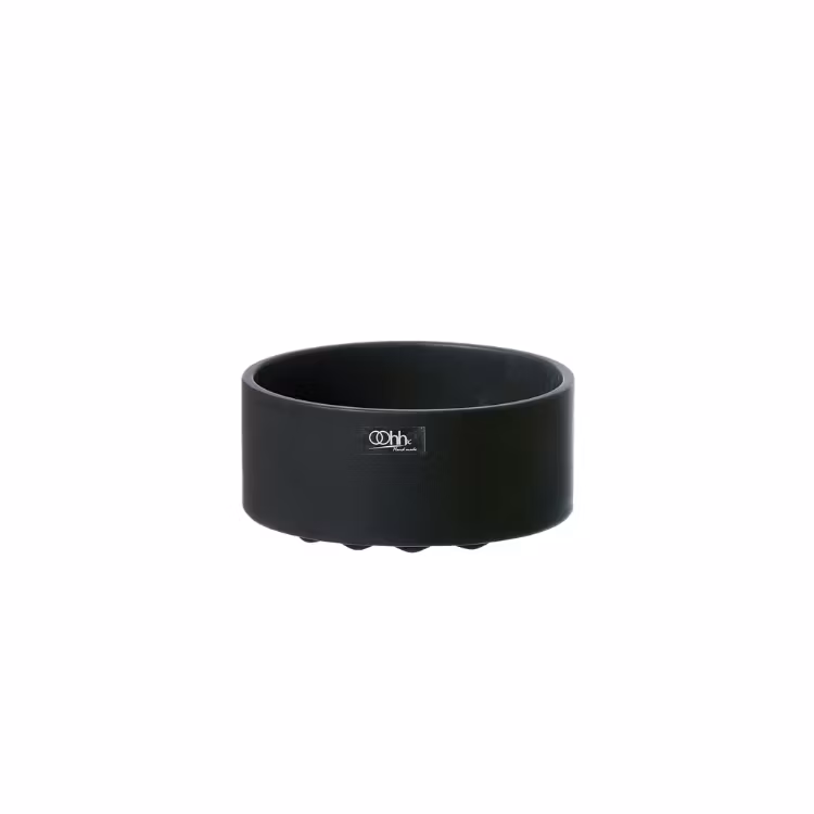 Black ceramic stackable bowl
