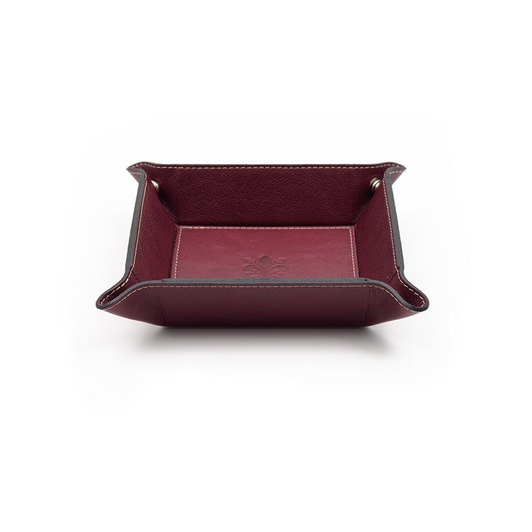 Firenze Leather Tray Burgundy