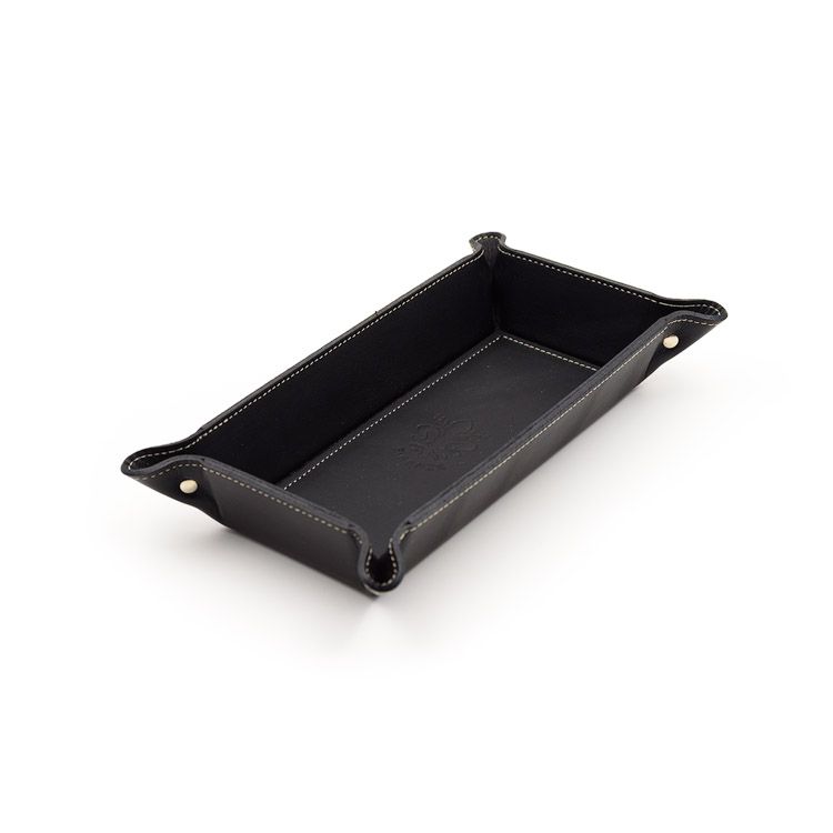 Firenze Leather Tray Small Black