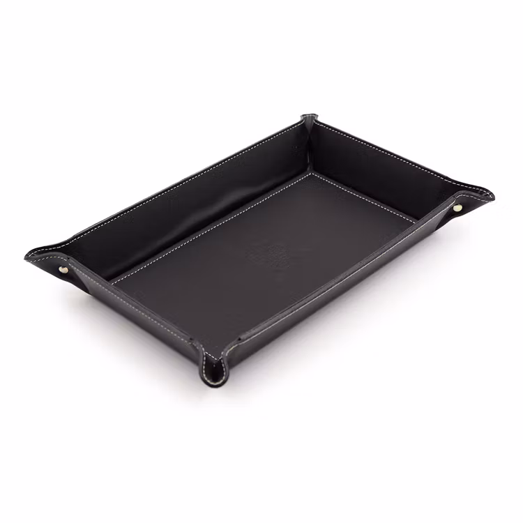 Firenze Leather Tray Large Black