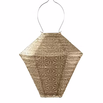 LUMIZ solar lantern Sashiko Diamond gold 28 cm