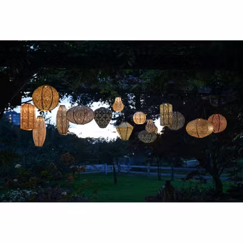 LUMIZ solar lantern Topaze drop light purple 28 cm