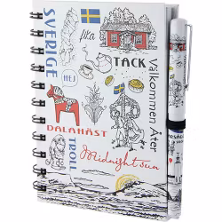 Noteringsbok med penna Sverige