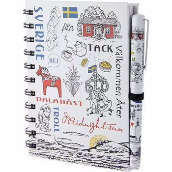 Noteringsbok med penna Sverige