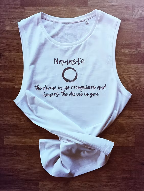 NAMASTE - MUSCLE TANK - WHITE