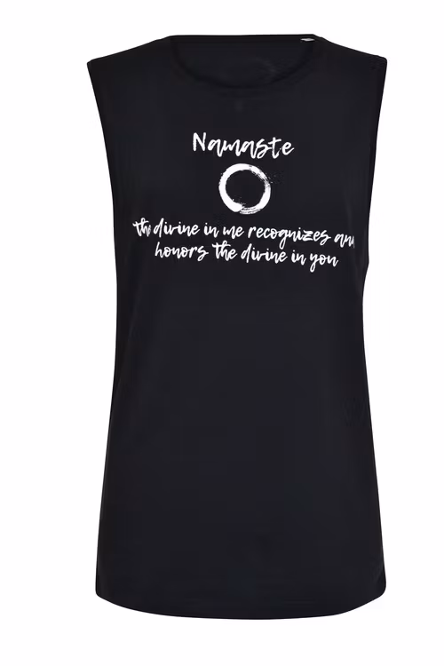 NAMASTE – MUSCLE TANK - BLACK