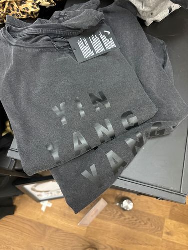 YIN YANG - T-SHIRT - STONE WASHED BLACK