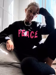 PEACE - SWEATER - STONE WASHED BLACK