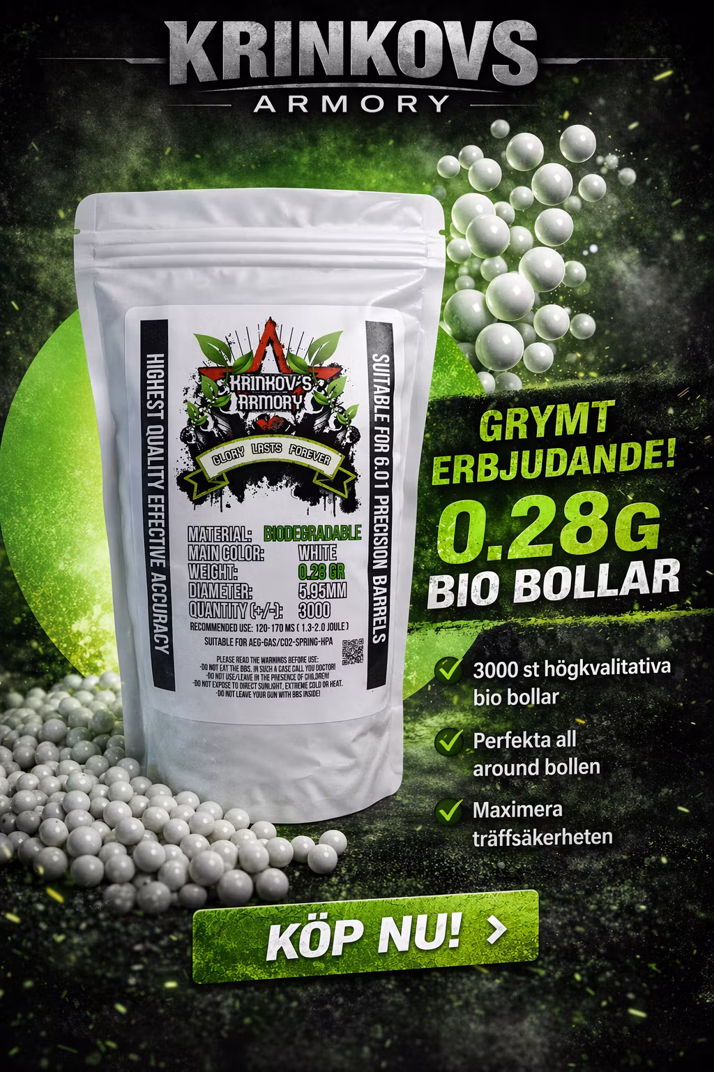 KRINKOV'S PREMIUM BB'S 0.28G BIO