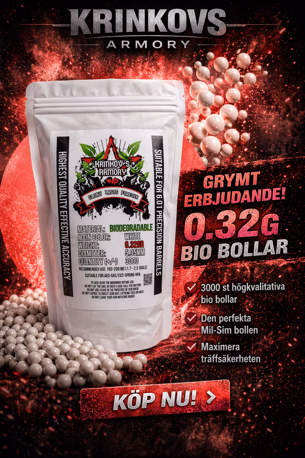 KRINKOV'S PREMIUM BB'S 0.32G BIO