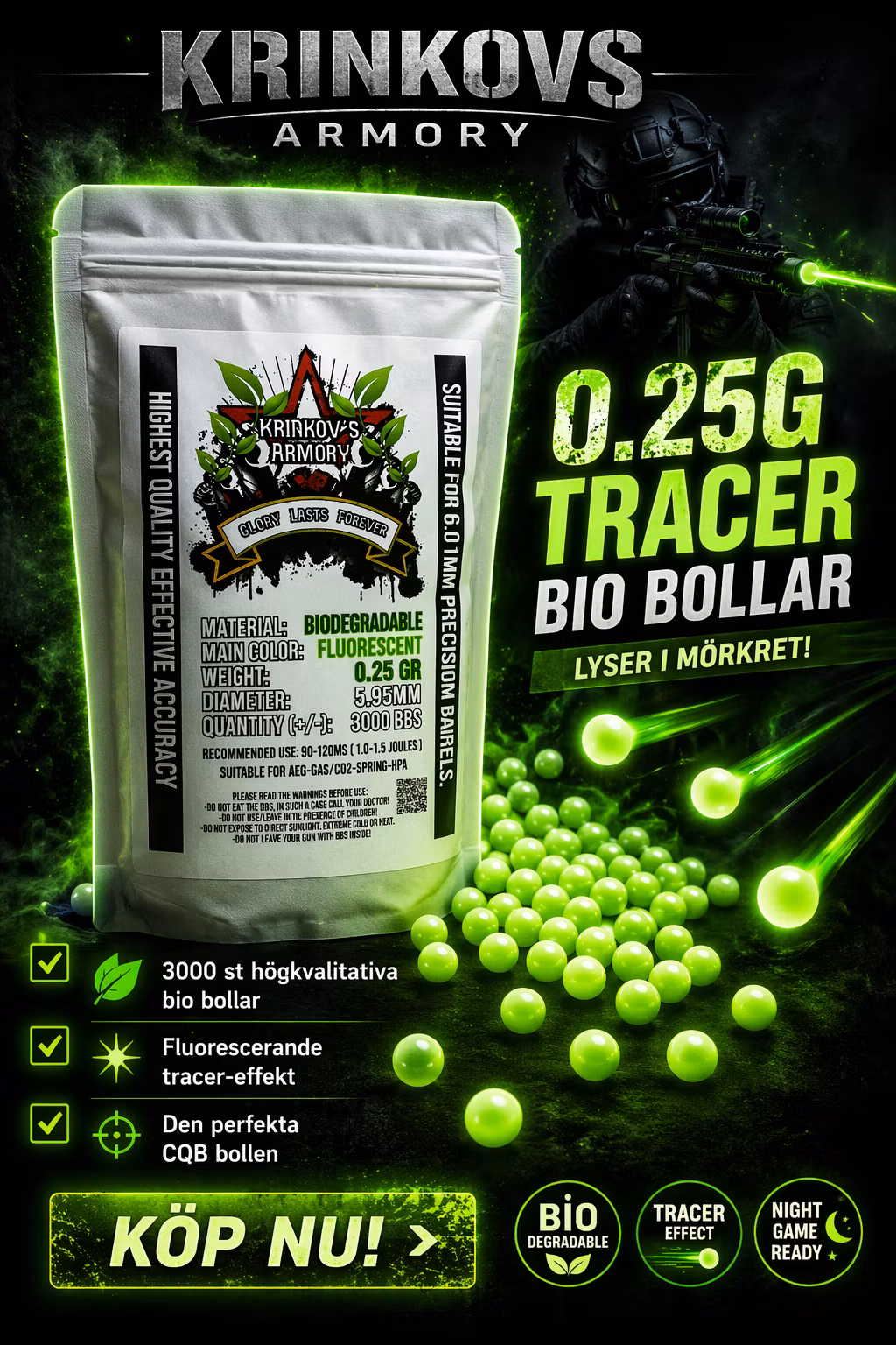 KRINKOV'S PREMIUM BB'S 0.25G TRACERS