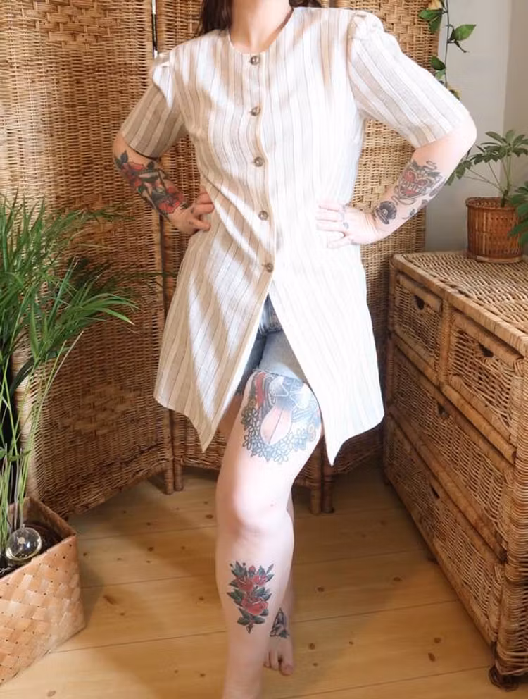 Beige randig topp/tunnika