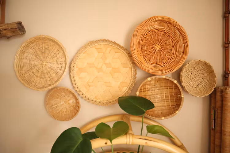 Korgvägg med sex korgar