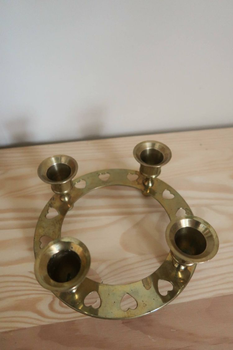 Adventsljusstake mässing