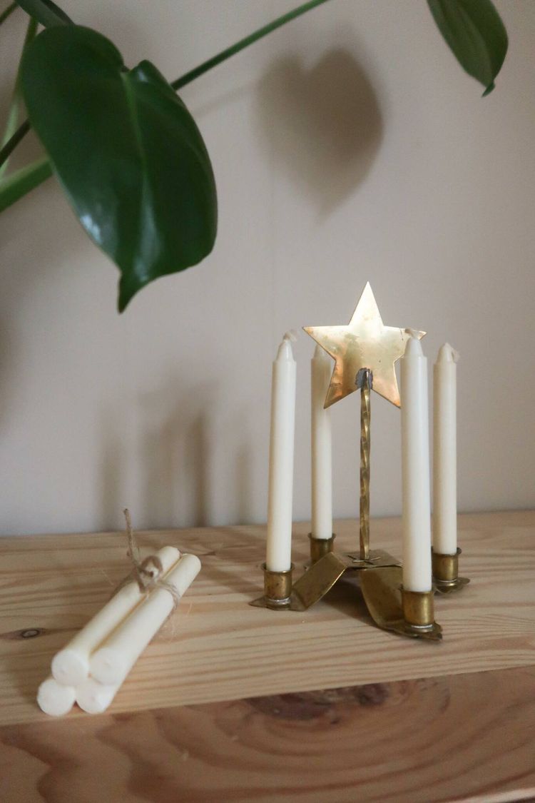 Ljusstake för juleljus med stjärna ink 8 ljus