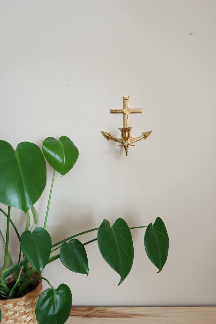 Väggljusstake ankare mässing