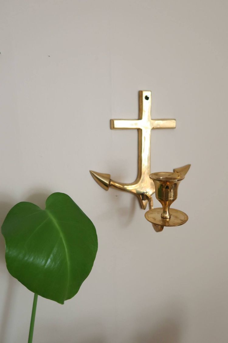 Väggljusstake ankare mässing
