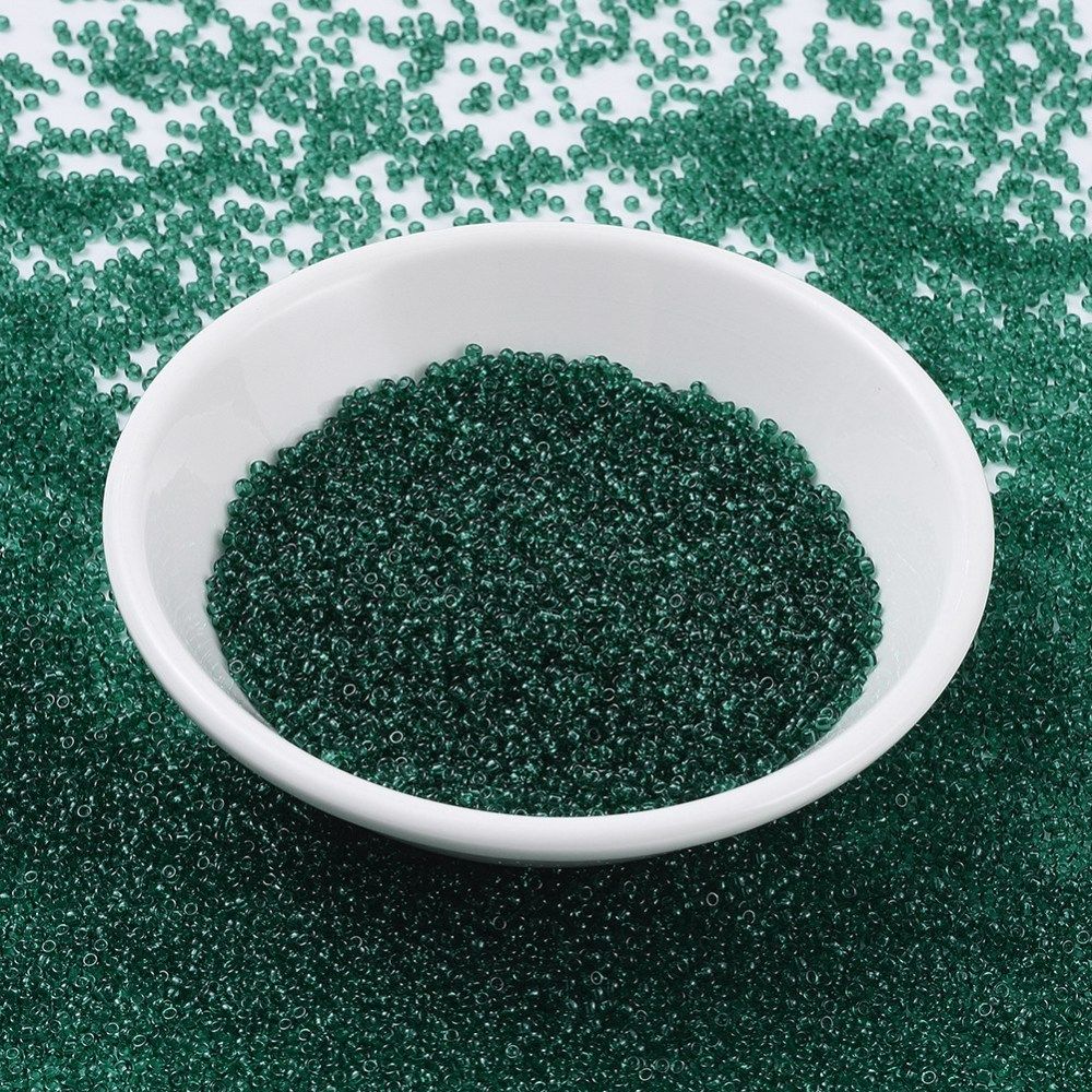 MIYUKI, Japanese Seed Beads, Round, 11/0, Transparent Emerald