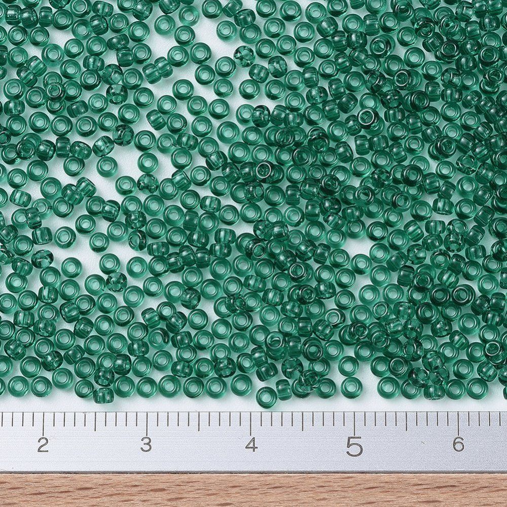 MIYUKI, Japanese Seed Beads, Round, 11/0, Transparent Emerald