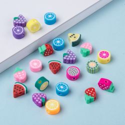 Polymerlerpärlor, Frukter, Mixade, 50 st