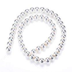 Syntetisk Hematit, Silverpläterad, 3mm