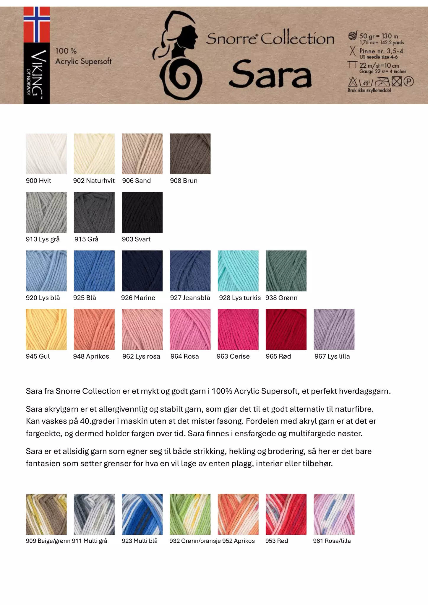 Snorre Collection Sara, 50g, 926 Marin