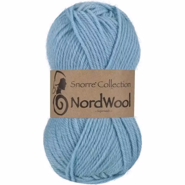 Snorre Collection Nordwool, 50g, 120 Ljusblå – helt garnnystan med Nordwool-banderoll.