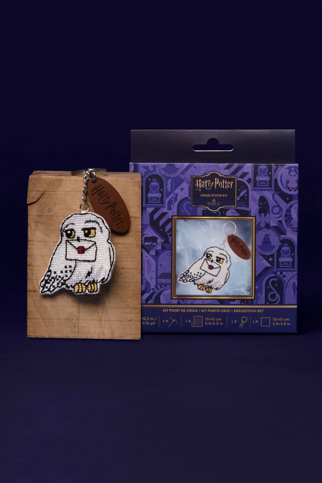 DMC Harry Potter – Korsstygnskit nyckelring Hedvig – kit och förpackning