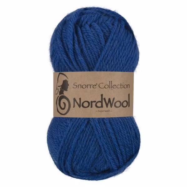 Snorre Collection Nordwool, 50g, 125 Koboltblå – helt garnnystan med Nordwool-banderoll.