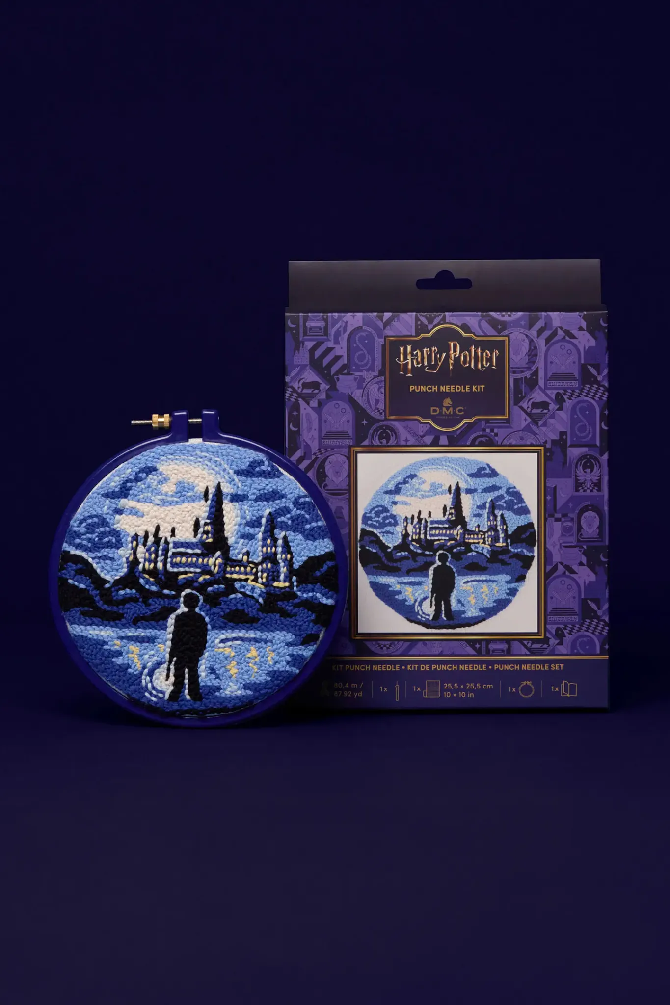 DMC Harry Potter – Punch needle-kit Hogwarts slott – kit och förpackning
