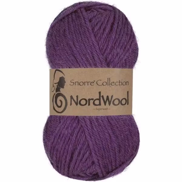 Snorre Collection Nordwool, 50g, 178 Ljung – helt garnnystan med Nordwool-banderoll.