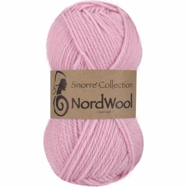 Snorre Collection Nordwool, 50g, 165 Ljusrosa – helt garnnystan med Nordwool-banderoll.
