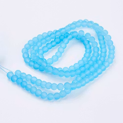 Frostade pärlor 6mm, ljusblå