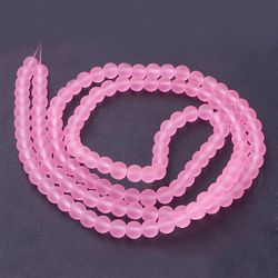 Frostade pärlor 6mm, rosa