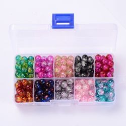 Glaspärlor, 6mm, Krackelerad