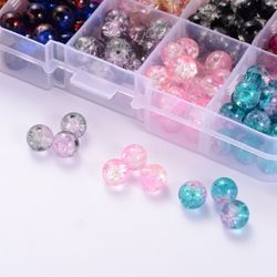 Glaspärlor, 6mm, Krackelerad