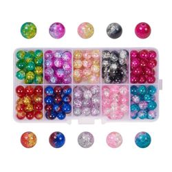 Glaspärlor, 8mm, Krackelerad