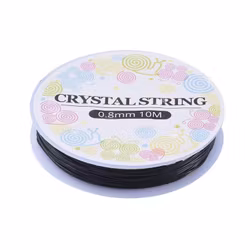 Elastisk tråd, 0,8mm, svart